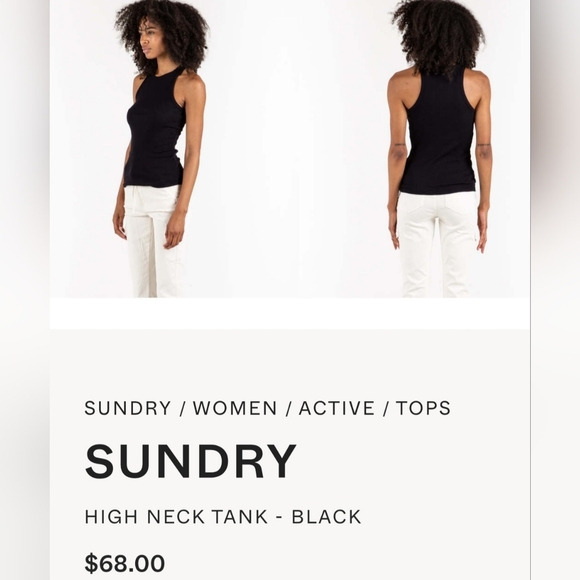 Sundry By "Anthropologie" Blue Ribbed Tank Top - Picture 6 of 6